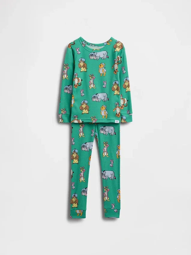 Pyjamaset van biologisch geborsteld katoen met Winnie de Poeh-motief voor Baby & Peuter