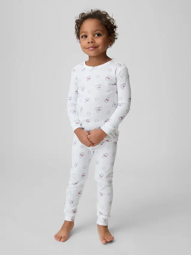 Pyjamaset van biologisch geborsteld katoen met Winnie de Poeh-motief voor Baby & Peuter