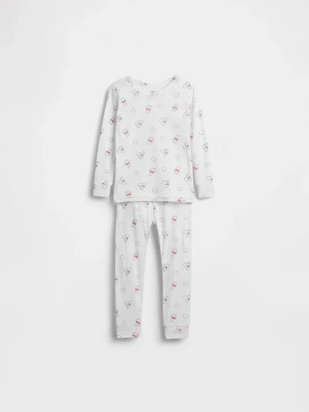 Pyjamaset van biologisch geborsteld katoen met Winnie de Poeh-motief voor Baby & Peuter