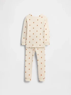 Pyjamaset voor kinderen en baby’s van biologisch geborsteld katoen met Pumpkin Bear-print