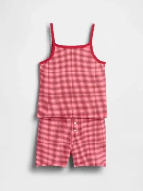 Pyjamaset voor kinderen van biologisch geborsteld katoen met hemdje en korte broeken