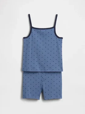 Pyjamaset voor kinderen van biologisch geborsteld katoen met hemdje en korte broeken