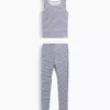 Pyjamaset voor kinderen van biologisch geborsteld katoen met tanktop en legging