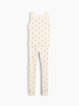 Pyjamaset voor kinderen van biologisch geborsteld katoen met tanktop en legging