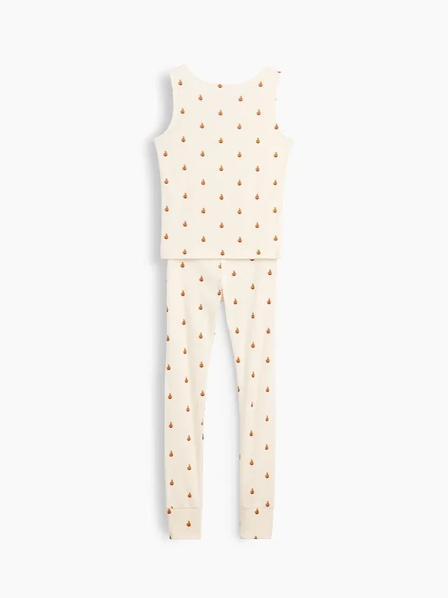 Pyjamaset voor kinderen van biologisch geborsteld katoen met tanktop en legging