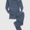 Pyjamaset voor kinderen van biologisch katoen met Henley-shirt