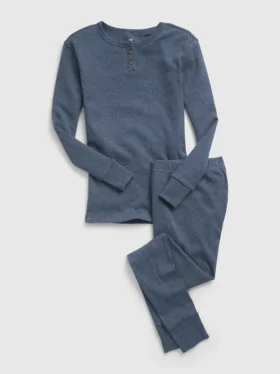 Pyjamaset voor kinderen van biologisch katoen met Henley-shirt