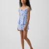 Pyjamaset voor kinderen van gerecycled materiaal met ruche-topje en korte broeken