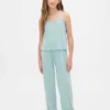 Pyjamaset voor kinderen van gerecycled pointelle-materiaal