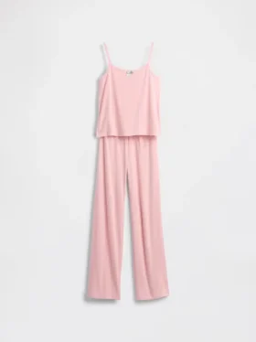 Pyjamaset voor kinderen van gerecycled pointelle-materiaal