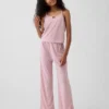 Pyjamaset voor kinderen van gerecycled pointelle-materiaal