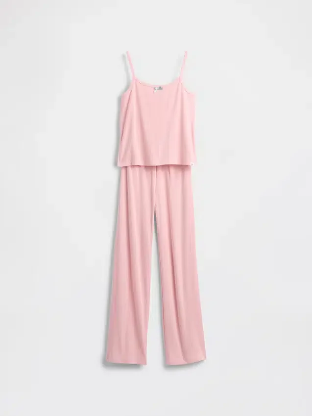 Pyjamaset voor kinderen van gerecycled pointelle-materiaal