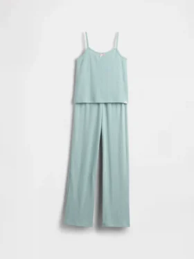 Pyjamaset voor kinderen van gerecycled pointelle-materiaal