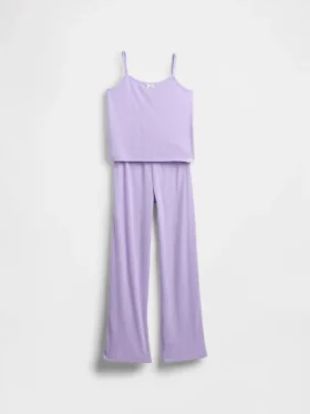Pyjamaset voor kinderen van gerecycled pointelle-materiaal
