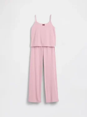 Pyjamaset voor kinderen van gerecycled pointelle-materiaal