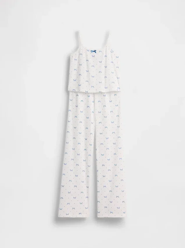 Pyjamaset voor kinderen van gerecycled pointelle-materiaal