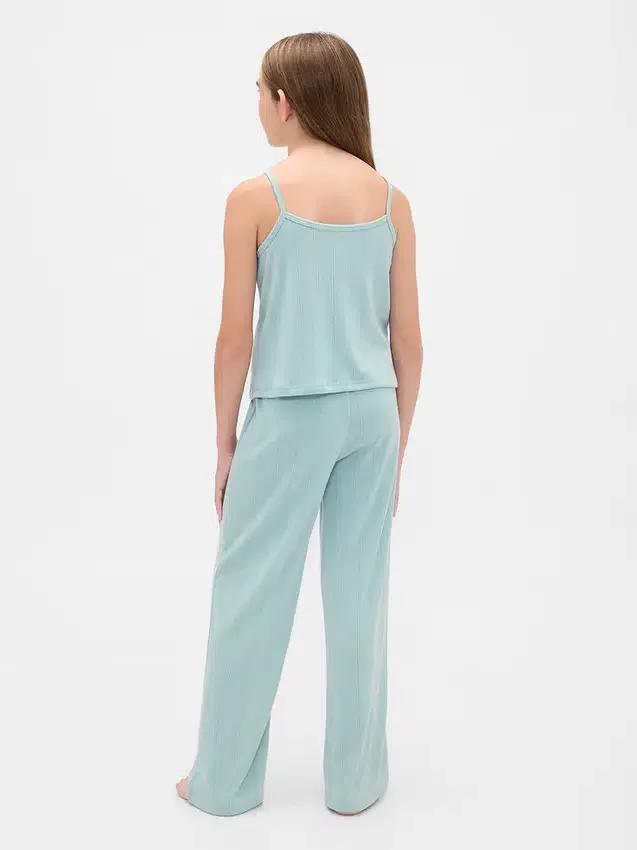 Pyjamaset voor kinderen van gerecycled pointelle-materiaal