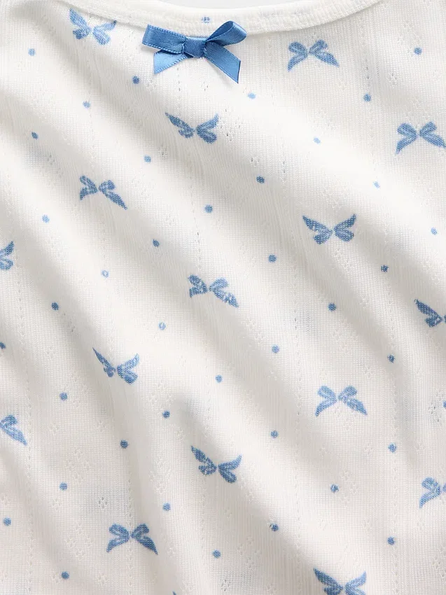 Pyjamaset voor kinderen van gerecycled pointelle-materiaal