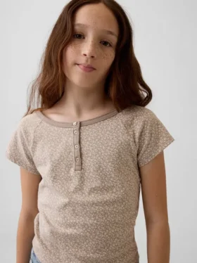 Raglan Henley-T-shirt voor kinderen