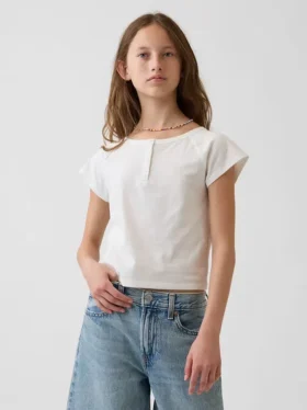 Raglan Henley-T-shirt voor kinderen