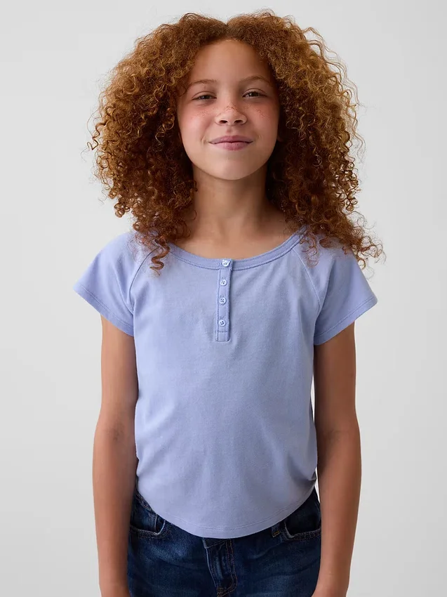 Raglan Henley-T-shirt voor kinderen