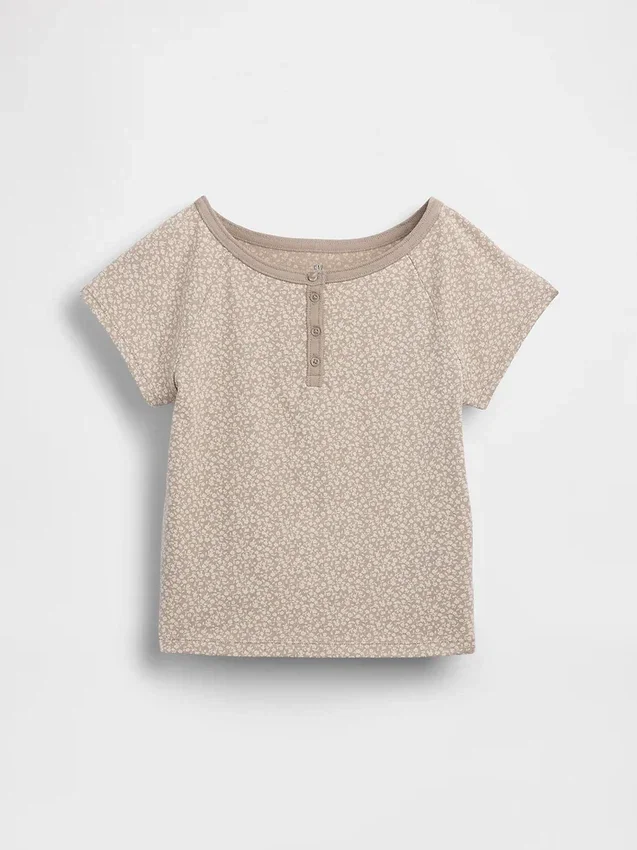 Raglan Henley-T-shirt voor kinderen