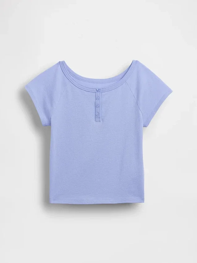 Raglan Henley-T-shirt voor kinderen