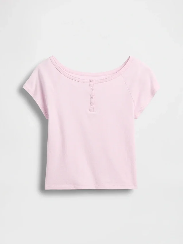 Raglan Henley-T-shirt voor kinderen