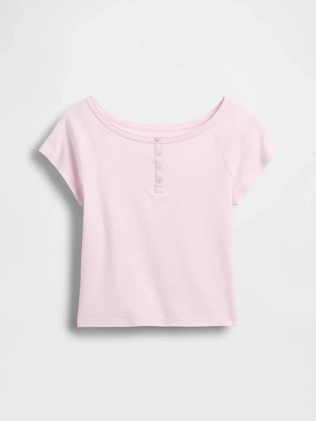 Raglan Henley-T-shirt voor kinderen