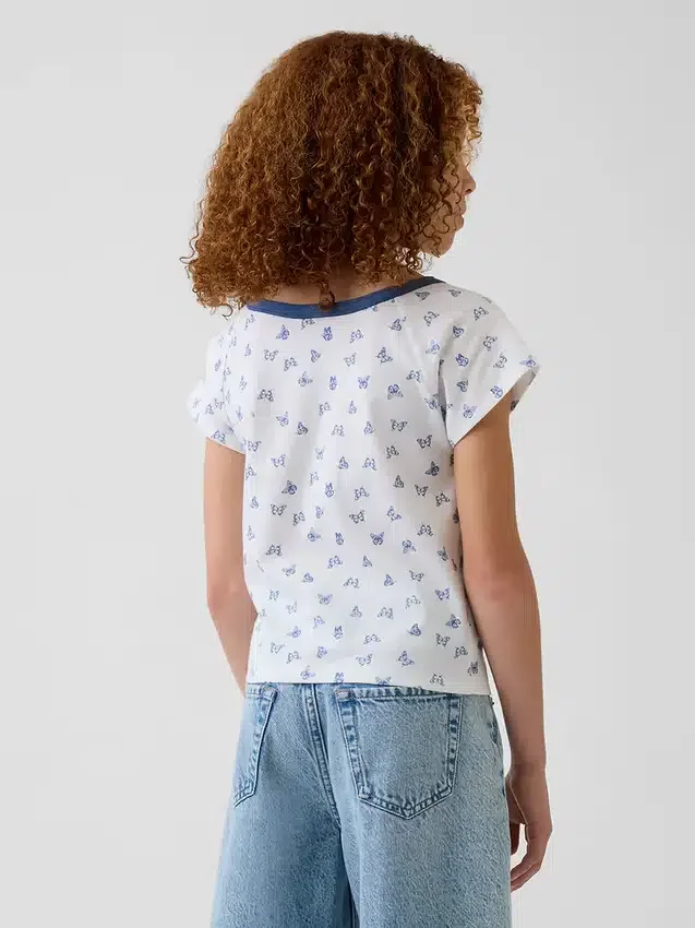 Raglan Henley-T-shirt voor kinderen
