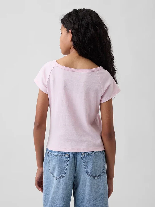 Raglan Henley-T-shirt voor kinderen
