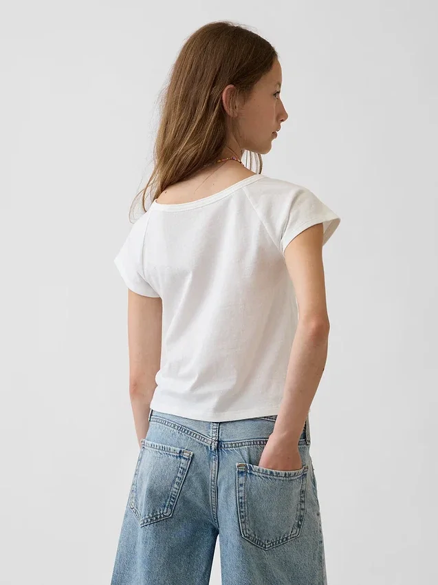 Raglan Henley-T-shirt voor kinderen