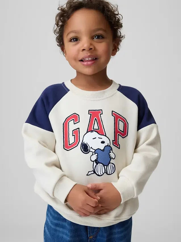 Raglan-sweatshirt met Snoopy-logo voor Baby & Peuter
