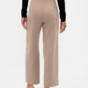 Rechte enkellange broek met hoge taille van twill