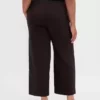 Rechte enkellange broek met hoge taille van twill