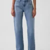 Rechte, taps toelopende jeans met middelhoge taille