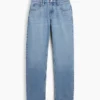 Rechte, taps toelopende jeans met middelhoge taille