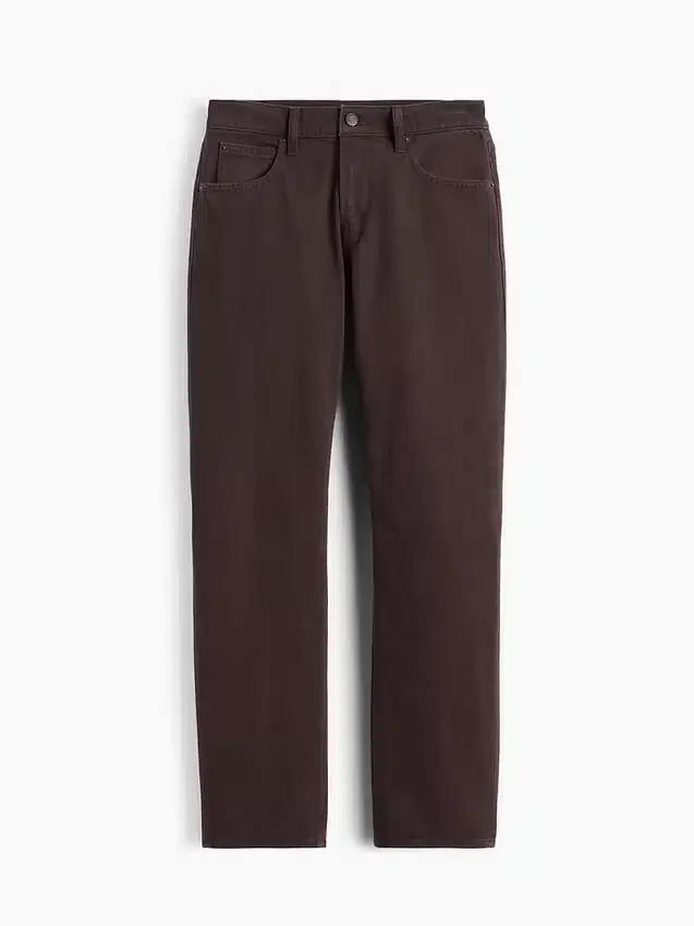 Rechte, taps toelopende jeans met middelhoge taille