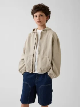Relaxed denimjack met capuchon voor kinderen