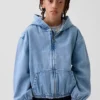 Relaxed denimjack met capuchon voor kinderen