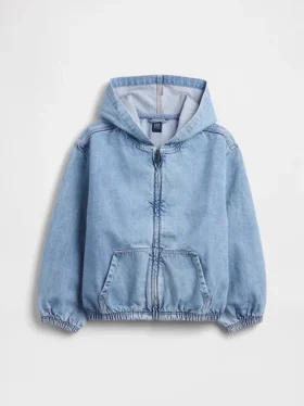 Relaxed denimjack met capuchon voor kinderen
