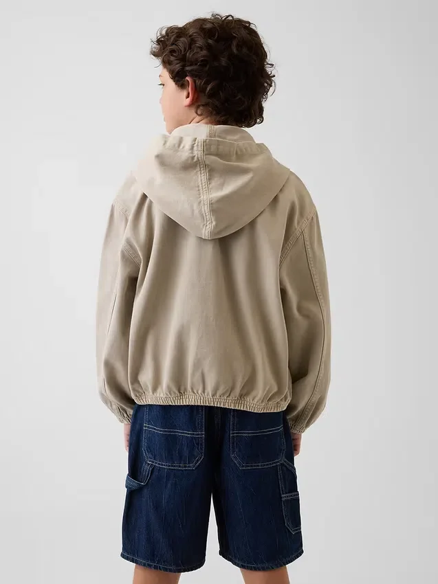 Relaxed denimjack met capuchon voor kinderen