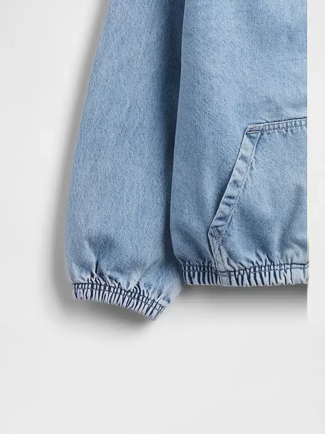 Relaxed denimjack met capuchon voor kinderen