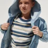 Relaxed denimjack met capuchon voor kinderen