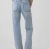 Relaxed straight jeans met middelhoge taille en naden
