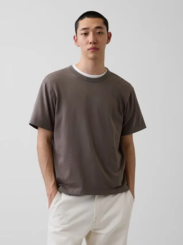Relaxed T-shirt voor volwassenen van zwaar katoen