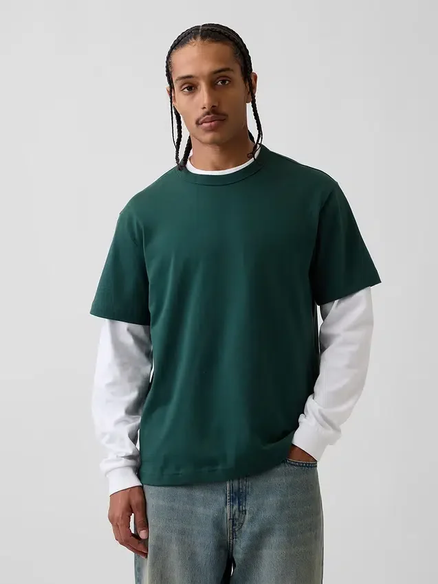Relaxed T-shirt voor volwassenen van zwaar katoen