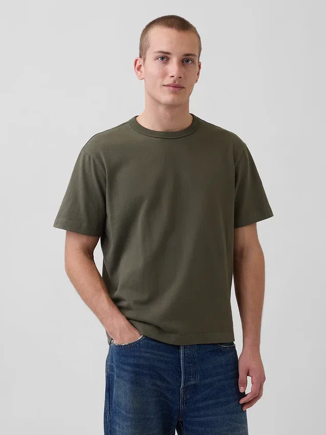 Relaxed T-shirt voor volwassenen van zwaar katoen