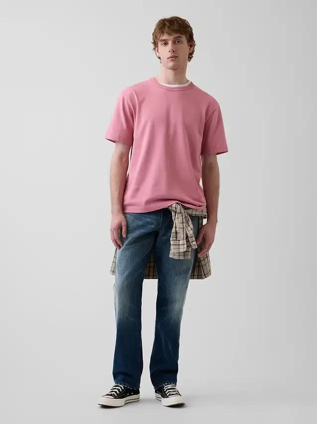 Relaxed T-shirt voor volwassenen van zwaar katoen