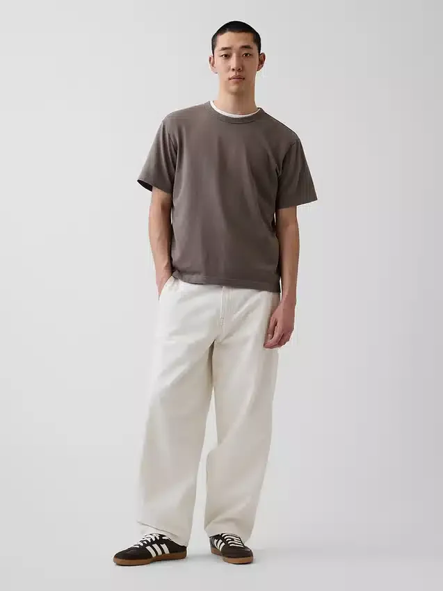 Relaxed T-shirt voor volwassenen van zwaar katoen